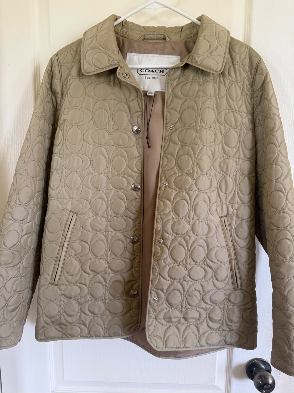 COACH Quilted Tan Puffer Jacket